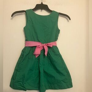 J crew kids crew cuts 100% cotton green and pink zip back dress double layer 4